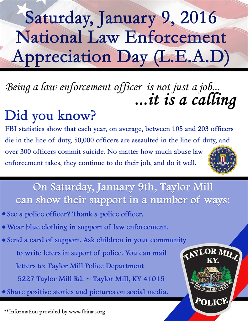 NATIONAL LAW ENFORCEMENT APPRECIATION DAY - January 9, 2024 - National Today
