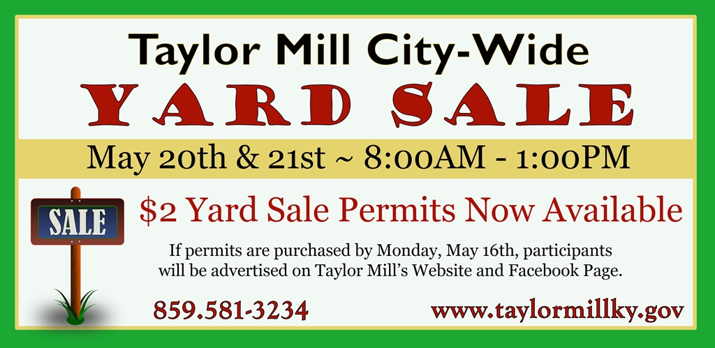 City-Wide Yard Sale! - City of Taylor Mill