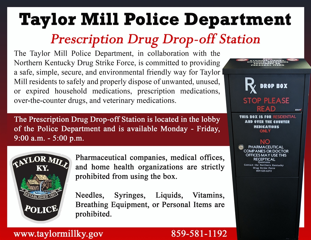 Prescription Drug Dropoff Station City of Taylor Mill