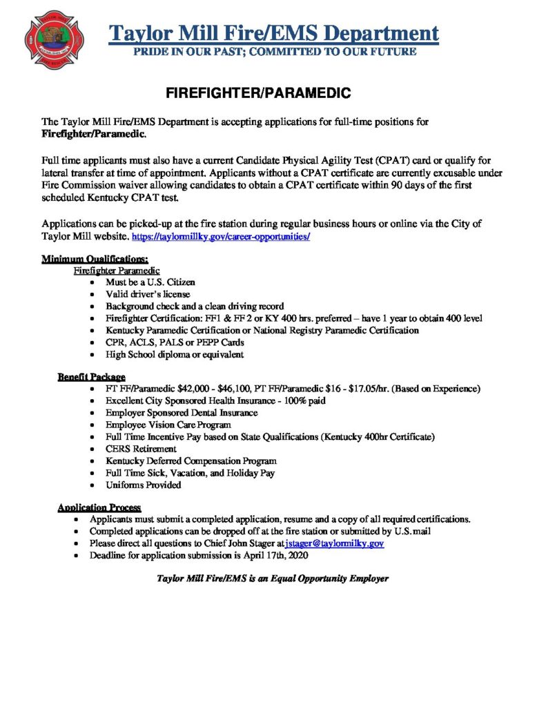 TMFD FT Hiring March 2020