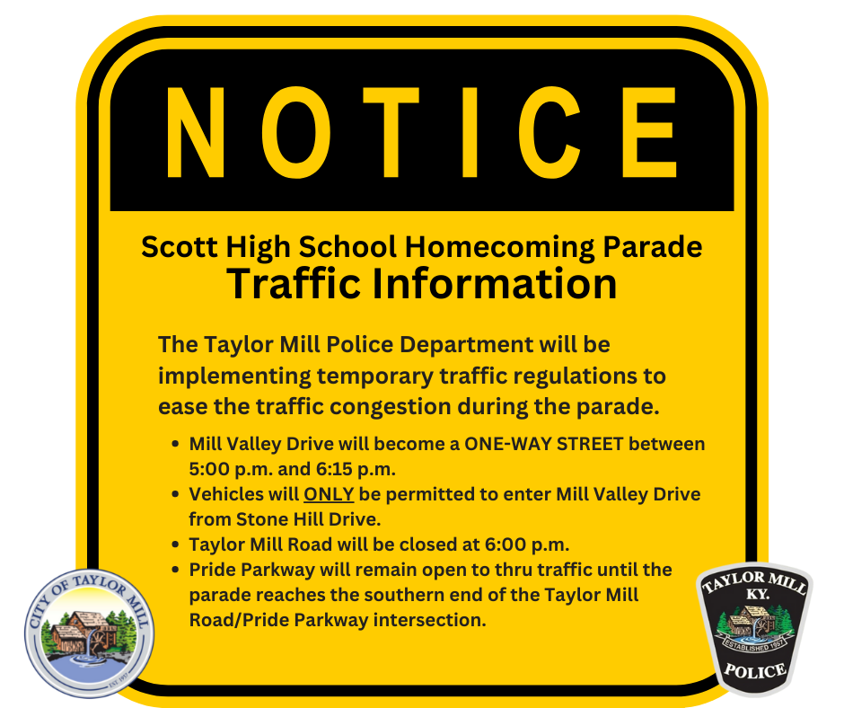 Scott High School Parade Traffic Information City of